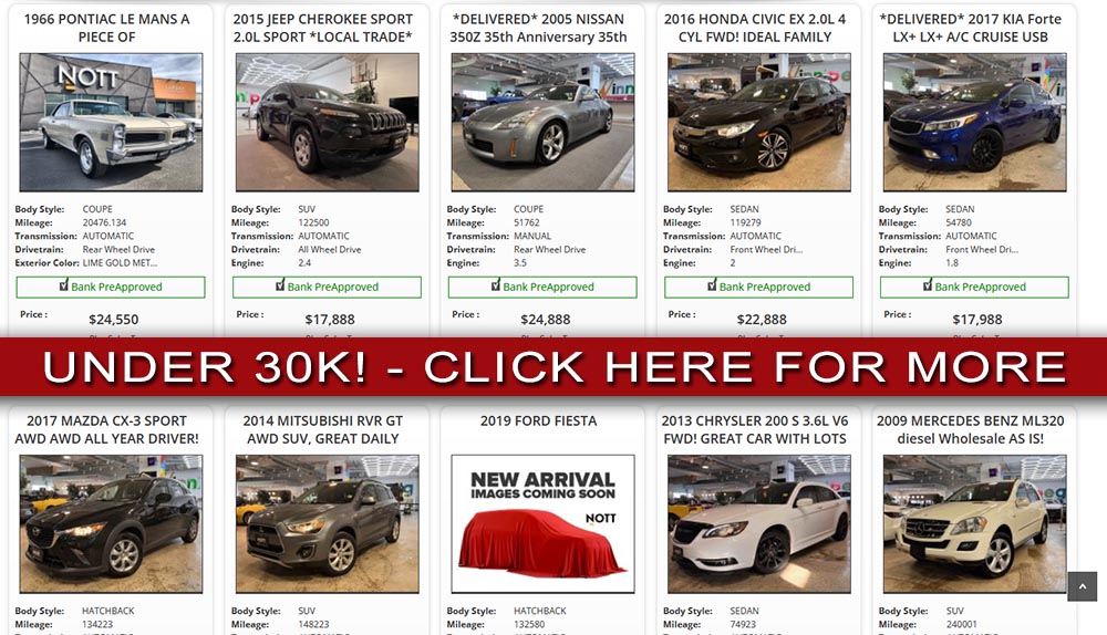 Vehicles under $30,000 at Nott